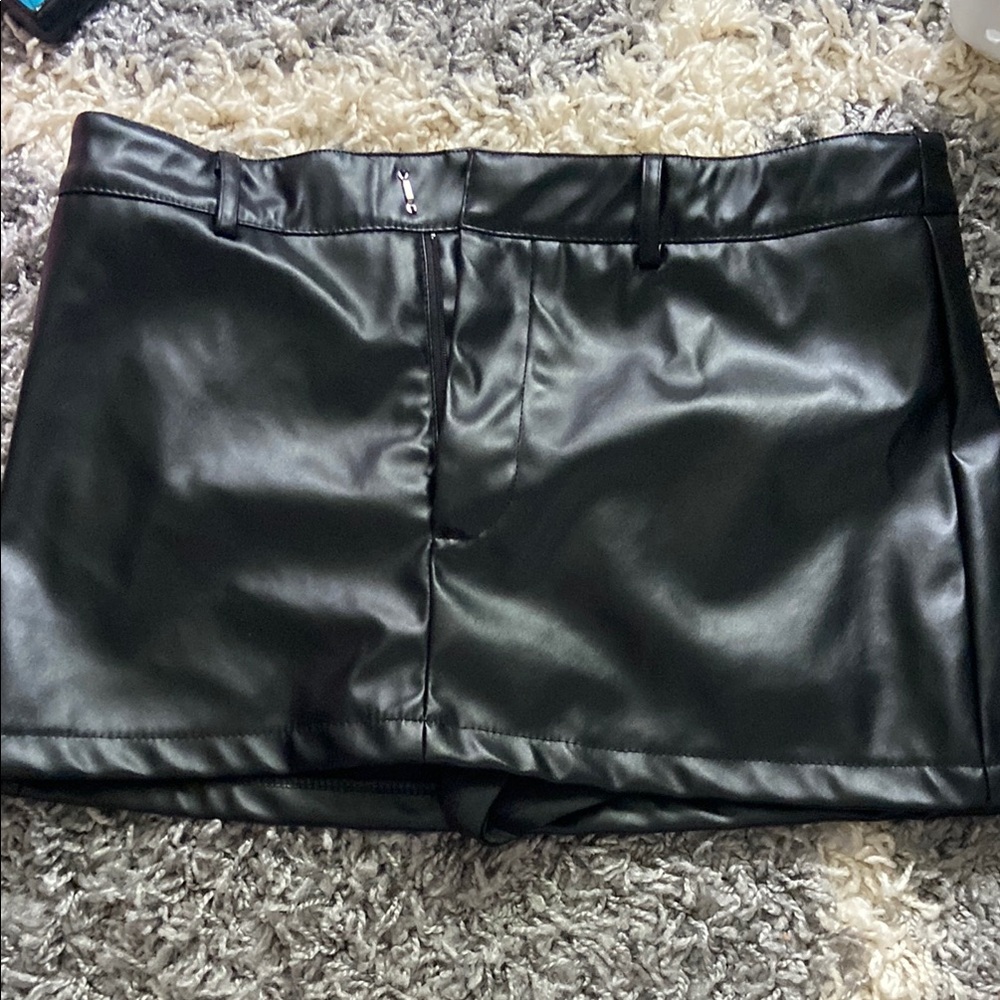 Black Faux Leather Mini Skirt